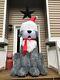 7' Fuzzy Sheep Dog Christmas Airblown Lighted Yard Inflatable