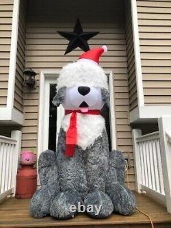 7' FUZZY SHEEP DOG Christmas Airblown Lighted Yard Inflatable