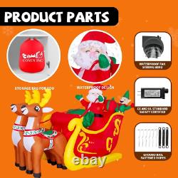 7-Foot Christmas Inflatable Outdoor Decoration, Inflatable Santa Claus Reindeer