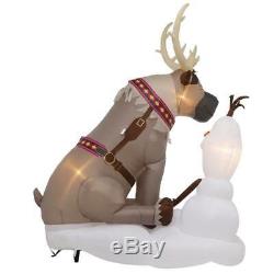 7 Ft FROZEN OLAF AND SVEN Christmas Airblown Lighted Yard Inflatable