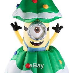 7-Ft Gemmy Lighted Minion Christmas Tree Animatronic Airblown Inflatable Outdoor