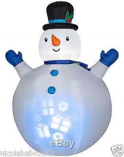 7 Ft Snowman Christmas Light Projection Air Blown Inflatable Outdoor Yard Decor
