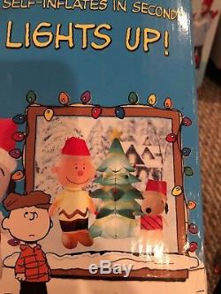 7 Ft Tall Peanuts Gemmy Airblown Inflatable Very Rare Christmas! Snoopy