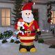 7' Gemmy Santa Claus As A Fire Fighter Airblown Yard Inflatable Dalmation