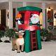 7' Gemmy Santa & Penguin In Deer Stand Airblown Lighted Yard Inflatable