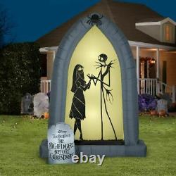7' JACK SKELLINGTON & SALLY SILHOUETTE ARCH Airblown Inflatable NIGHTMARE BEFORE