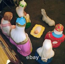 7 Set Large-Size Vintage EMPIRE NATIVITY Plastic BLOW MOLDS, Holy Family Wisemen 7 Set Large-Size Vintage EMPIRE NATIVITY Plastic BLOW MOLDS, Holy Family Wisemen