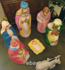 7 Set Large-Size Vintage EMPIRE NATIVITY Plastic BLOW MOLDS, Holy Family Wisemen 7 Set Large-Size Vintage EMPIRE NATIVITY Plastic BLOW MOLDS, Holy Family Wisemen