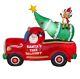 7' Vintage Santa Tree Truck Airblown Christmas Inflatable