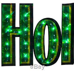 72 HOLOGRAPHIC LIGHTED HAPPY HOLIDAYS SIGN CHRISTMAS Poinsettia OUTDOOR Yard