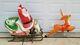 72 Santa Claus Sleigh With Reindeer Lighted Christmas Blow Mold Outdoor Yard