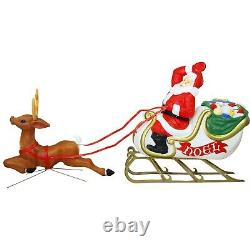 72 Santa with Sleigh and Reindeer Blow Mold Set