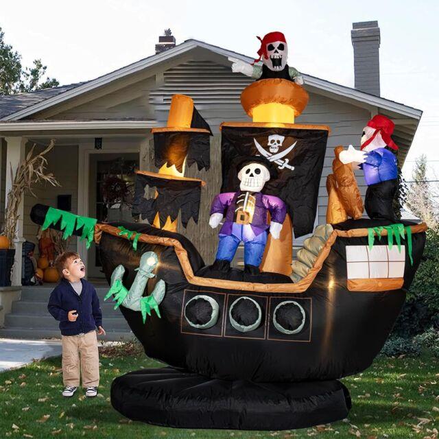 7ft Skeletons Ghosts On Pirate Ship Halloween Inflatables Halloween Decorations