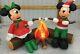 7ft Gemmy Airblown Inflatable Prototype Christmas Mickey Minnie Camp Fire #37898