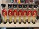 7x Vintage 30 Christmas Lighted Blow Mold Toy Soldier Nut Crackers Used