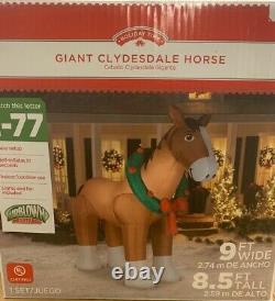 8.5' Clydesdale Horse Animal Christmas Gemmy Airblown Inflatable Equine Lovers