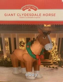 8.5' Clydesdale Horse Animal Christmas Gemmy Airblown Inflatable Equine Lovers