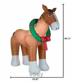 8.5' Clydesdale Horse Animal Christmas Gemmy Airblown Inflatable Equine Lovers