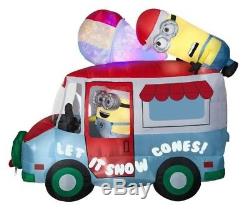 8.5 Ft Despicable Me MINIONS IN SNOW CONE TRUCK Airblown Lighted Yard Inflatable