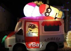 8.5 Ft Despicable Me MINIONS IN SNOW CONE TRUCK Airblown Lighted Yard Inflatable