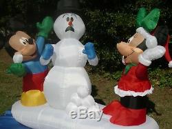 8' Christmas Lighted Prototype Mickey Minnie SnowbaIl Fight inflatable Airblown