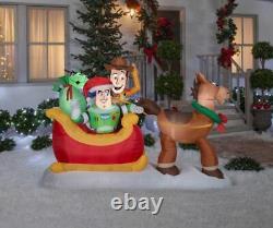 8 DISNEYS TOY STORY SLEIGH Airblown Yard Inflatable WOODY BUZZ LIGHTYEAR