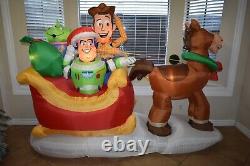 8 FT DISNEY TOY STORY SLEIGH Airblown Yard Inflatable WOODY BUZZ LIGHTYEAR GEMMY