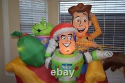 8 FT DISNEY TOY STORY SLEIGH Airblown Yard Inflatable WOODY BUZZ LIGHTYEAR GEMMY