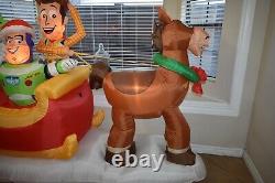 8 FT DISNEY TOY STORY SLEIGH Airblown Yard Inflatable WOODY BUZZ LIGHTYEAR GEMMY