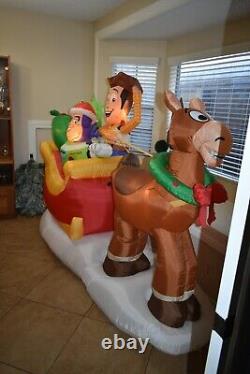 8 FT DISNEY TOY STORY SLEIGH Airblown Yard Inflatable WOODY BUZZ LIGHTYEAR GEMMY