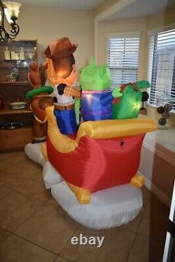 8 FT DISNEY TOY STORY SLEIGH Airblown Yard Inflatable WOODY BUZZ LIGHTYEAR GEMMY