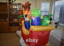 8 FT DISNEY TOY STORY SLEIGH Airblown Yard Inflatable WOODY BUZZ LIGHTYEAR GEMMY