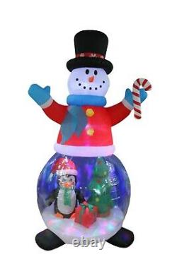 8 Foot Christmas Inflatable Snowman Globe Color LED Lights Penguin Tree Blowup