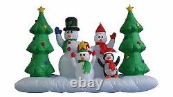 8 Foot Long Christmas Inflatable Snowman Family Penguin Trees Garden Decoration