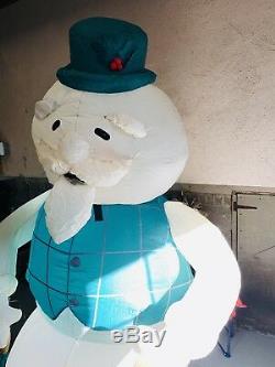 8-Foot Sam The Snowman Inflatable Rudolph The Reindeer Gemmy Christmas Used READ