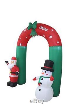 8 Foot Tall Christmas Holiday Inflatable Santa Claus Snowman Archway Decoration