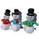8 Foot Wide Snowmen Light Show Inflatable Plays Jingle Bells Musical Light Show