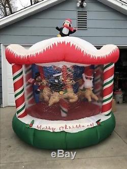 8 Ft Gemmy Inflatable Animated and Lighted Christmas Carousel