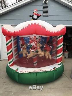 8 Ft Gemmy Inflatable Animated and Lighted Christmas Carousel