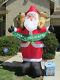 8 Ft Lighted Gemmy Santa Claus Reindeer Airblown Christmas Sign Inflatable Yard