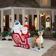 8 Ft Rudolph Pulling Santa & Bumble In Sleigh Airblown Lighted Yard Inflatable