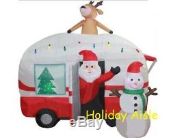 8 Ft SANTA MOBILE CAMPER Airblown Christmas Lighted Yard Inflatable