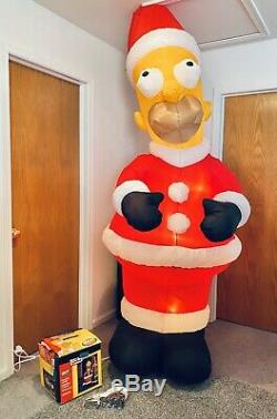8 Homer Simpson Santa Inflatable Gemmy Airblown Christmas Outdoor Blow Up Decor