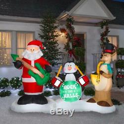 8' Life Size Santa Band Animated Musical Christmas Inflatable