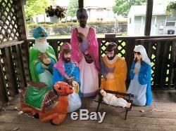 8 Piece Life Size Empire Blow Mold Yard Light Nativity Set Local Pickup