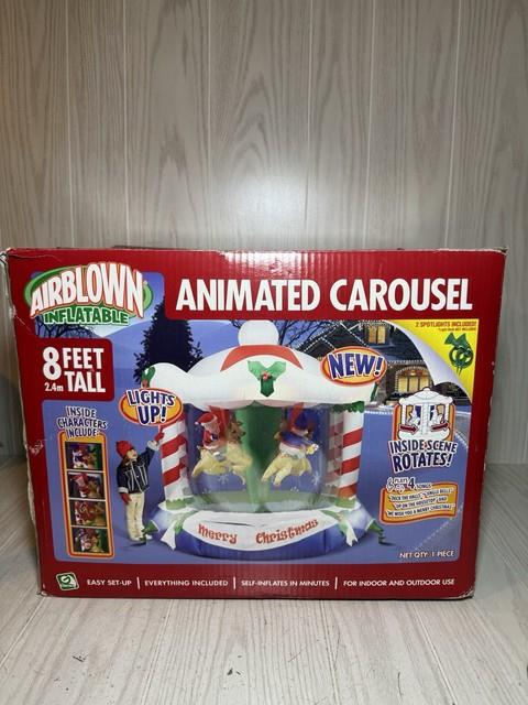 8' Ft Inflatable Animated Carousel-merry Go Round-christmas-airblown