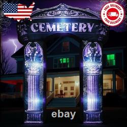 8 ft Inflatable Halloween Arch Decoration Blow up Gothic Cemetery Archway