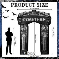 8 ft Inflatable Halloween Arch Decoration Blow up Gothic Cemetery Archway
