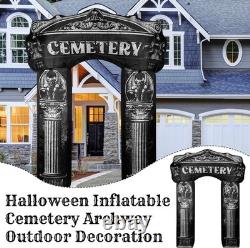 8 ft Inflatable Halloween Arch Decoration Blow up Gothic Cemetery Archway