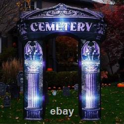 8 ft Inflatable Halloween Arch Decoration Blow up Gothic Cemetery Archway